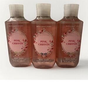 Bath & Body Works Pink Chiffon Body Wash Shower Gel, Set of 3